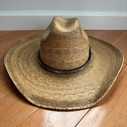 Cavender's Kids Ponderosa Palm Cattleman Crown Western Hat Cowboy Ranch One Size - Picture 3 of 9