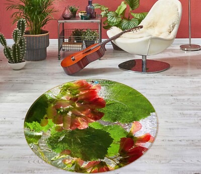 3D Art Green Leaves NBC495022 Game Rug Mat Elegant Photo Carpet Mat Romy