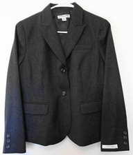 Pendleton Blazer Size 10P 100 Virgin Wool Jacket Lined Charcoal