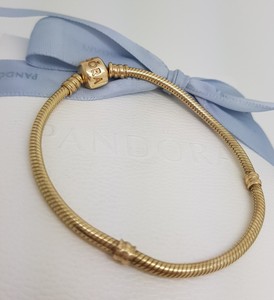bracelet pandora gold 14k 14ct charm solid 19cm rrp authentic moments 1999