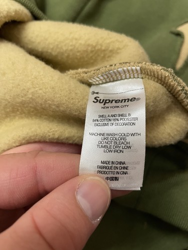 Supreme Western Cut Out Hooded Sweatshirt Hoodie Raw Edge Cotton Dark Tan M - Picture 8 of 8
