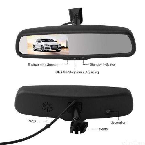 4.3" TFT LCD Car Rear View Mirror Monitor For Reversing Camera Kit & DVD VCR New - Picture 1 of 12