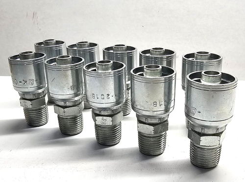 10 PK MP-08-06, 1/2" Hose x 3/8" NPTF Male Pipe Hydraulic Hose Fittings HY - Picture 4 of 7