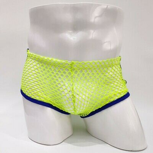 Boxer intimo uomo sexy vita bassa rete traspirante trasparente trasparente - Foto 6 di 12