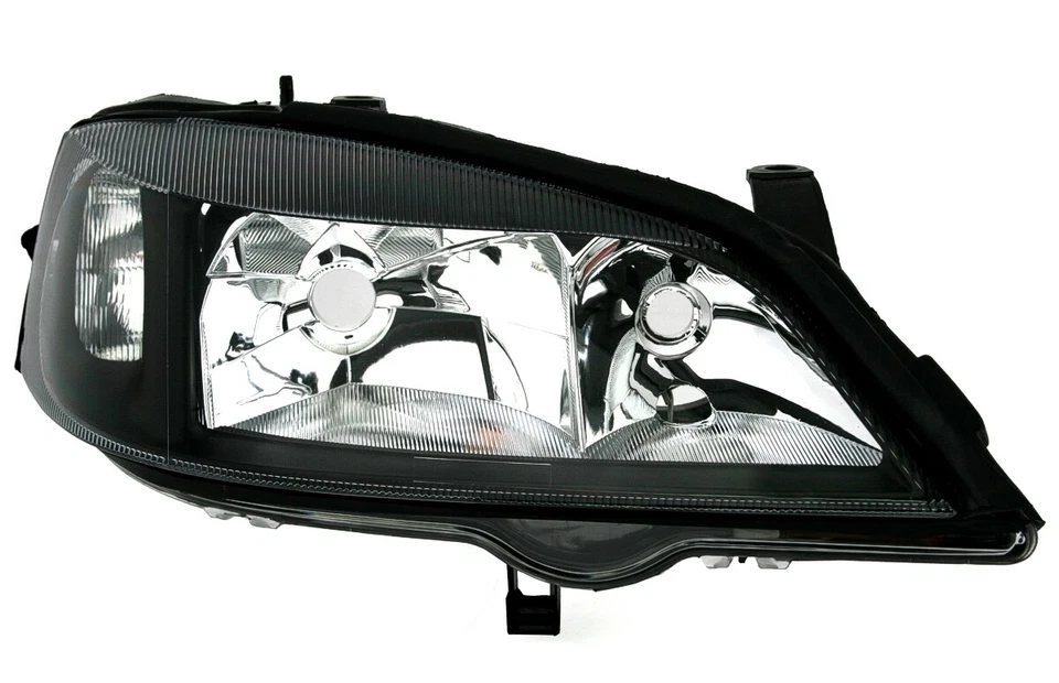 Scheinwerfer Set in Schwarz für Opel Astra G 1998-2004 H7 HB3 für elektr LWR TYC - Bild 2 von 3