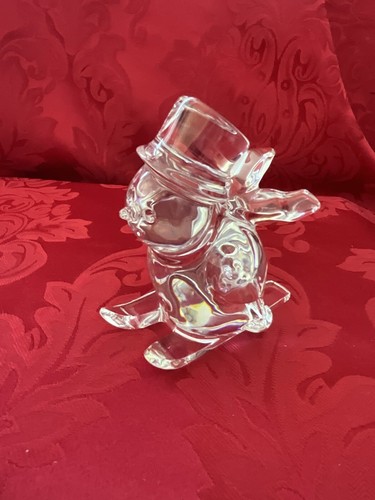 NIB FLAWLESS Exquisite BACCARAT France Art Glass SNOWMAN Crystal SKIING Figurine - Picture 4 of 14