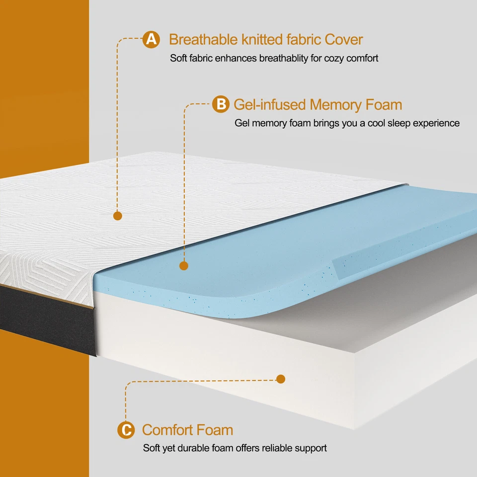 Duchess Mattress Queen Double Single Bed Orthopedic Mattresses Gel Memory Foam - image 4 of 4