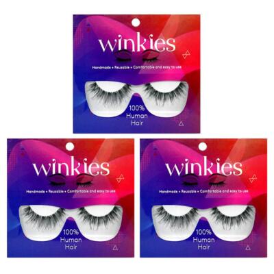 3x Winkies Human Hair Natural Eyelashes False Eyelashes BUY 2 GET 1 FREE