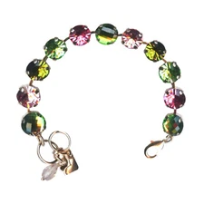Mariana Bracelet Charming Peridot, Lt Rose, & Olivine Austrian Crystals Tutti...