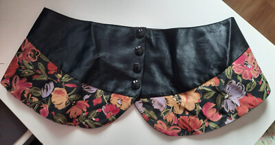 Damen-Gürtel-Taillengürtel-Corsage, Gr. L, schwarz mit Blumen, Druckknöpfe (2)
