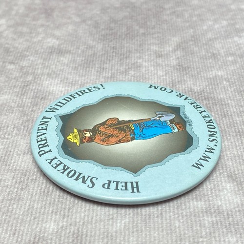 Vintage Smokey Bear Help Prevent Wildfires Button Pin - Picture 9 of 9