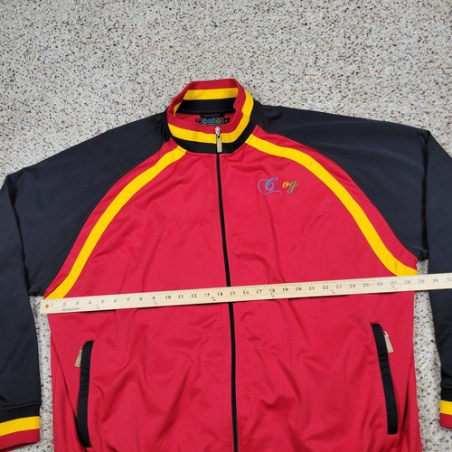 Coogi Jacket Mens 4XL XXXXL Red Zip Lightweight Track Coat Embroidered Adult - Picture 5 of 12