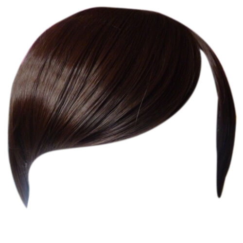 Fringe Bang Clip in on Hair Extensions STRAIGHT Medium Brown #6 - Picture 1 of 2