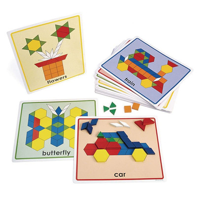 Pattern Block Picture Cards Set of 20 for Kids Classroom Supplies (Item # PATCAR
