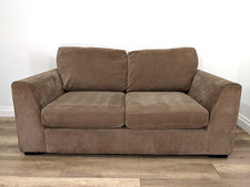 SOFA 2.5 Seater Light Brown Soft Touch Fabric Removable Cushions FREE DELIVERY