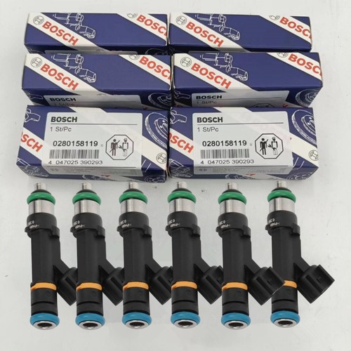6x Bosch OEM Fuel Injector 0280158119 For Jeep Dodge Wrangler Chrysler 3.3L 3.8L