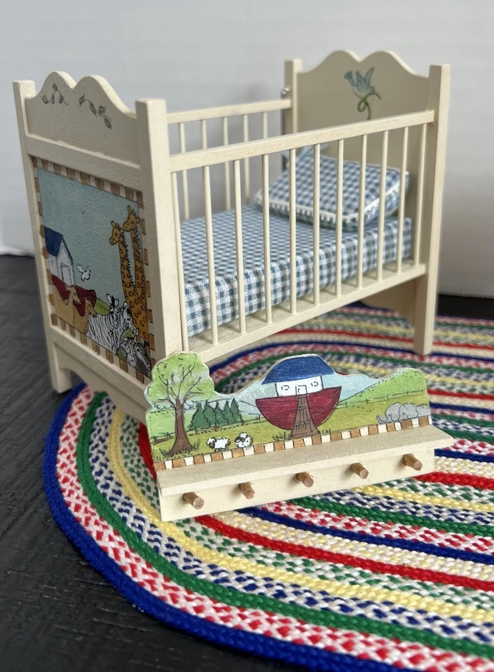 Lote de muebles de guardería vintage artesanos Mikki O'Hara pintados a mano Arca de Noé Foto 2 de 4