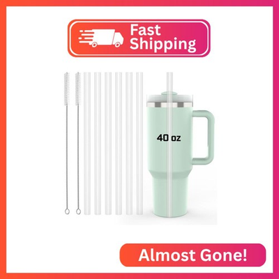 #ad 6 Pack Stanley Straws for 40 oz Tumbler Stanley Replacement Straw with 2 Clean $10.09