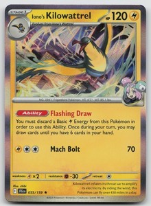Iono's Kilowattrel 055/159 Holo Rare Journey Together Pokémon TCG