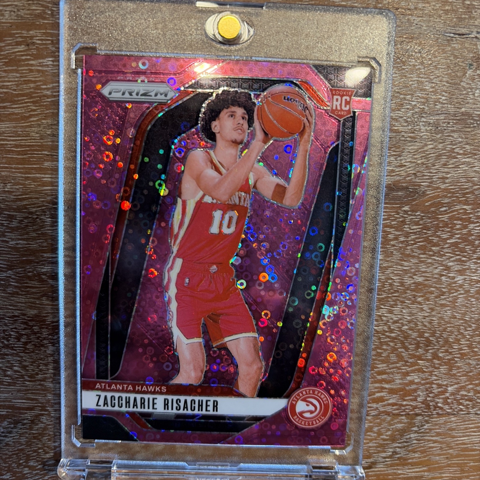 2024-25 Panini Prizm Pink Fast Break #265 Zaccharie Risacher Hawks RC Rookie /50