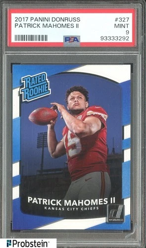 2017 Donruss #327 Patrick Mahomes II Chiefs RC Rated Rookie PSA 9 MINT