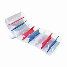 In The Swim Red, White, & Blue Inflatable Pool Lounger - Comfortable Floating