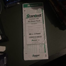 Scantest E Scantron Compatible Testing Sheet 50 Pack sealed