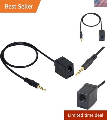 Elegant RJ9 to 3.5mm Headset Adapter - Compatible with Smartphones & Headphones
