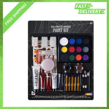 Halloween Face Paint Kit, Fake Blood, Zombie Costume Makeup Set, All-in-One