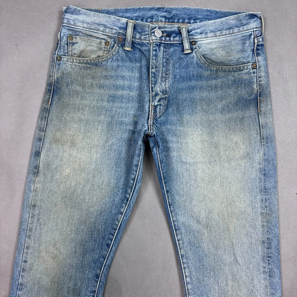 Мужские джинсы Levis 32x32 Blue Selvedge 511 джинсовые брюки грязная стирка разбитая работа - Изображение 2 из 4