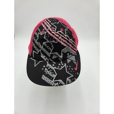Nike Kids Pink Black Star Glitter Baseball Cap Hat Adjustable Cotton 2130-023