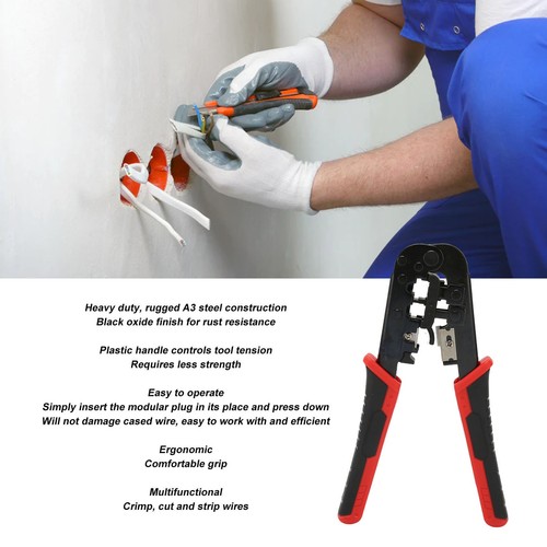Ethernet Crimping Tool Multifunctional Manual RJ11 RJ12 6P RJ45 8P Crimp Too SAL - Photo 3/22