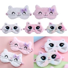 Plush Cat Eye Mask for Sleeping with Elastic Band Soft Comfortable Night Wear
