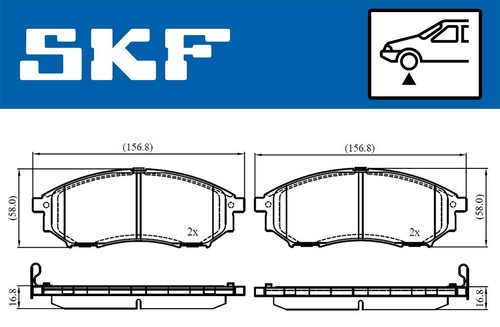 Brake Pad Set Disc Brake VKBP 80166 A for Nissan Navara/NP300 370Z 2.5L G - Picture 3 of 8