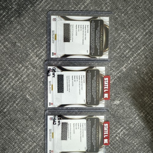 Jackson Dart, Cam Ward, Tet Mcmillan XRC Panini Select 2024 lot