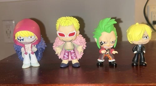 One Piece Funko Mystery Minis RARE Corazon, Doflamingo, Bartolomeow, Sanji