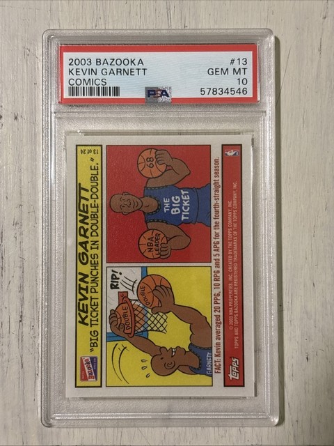 2003 Bazooka Kevin Garnett Comics #13 PSA 10 Gem Mt Minnesota Timberwolves
