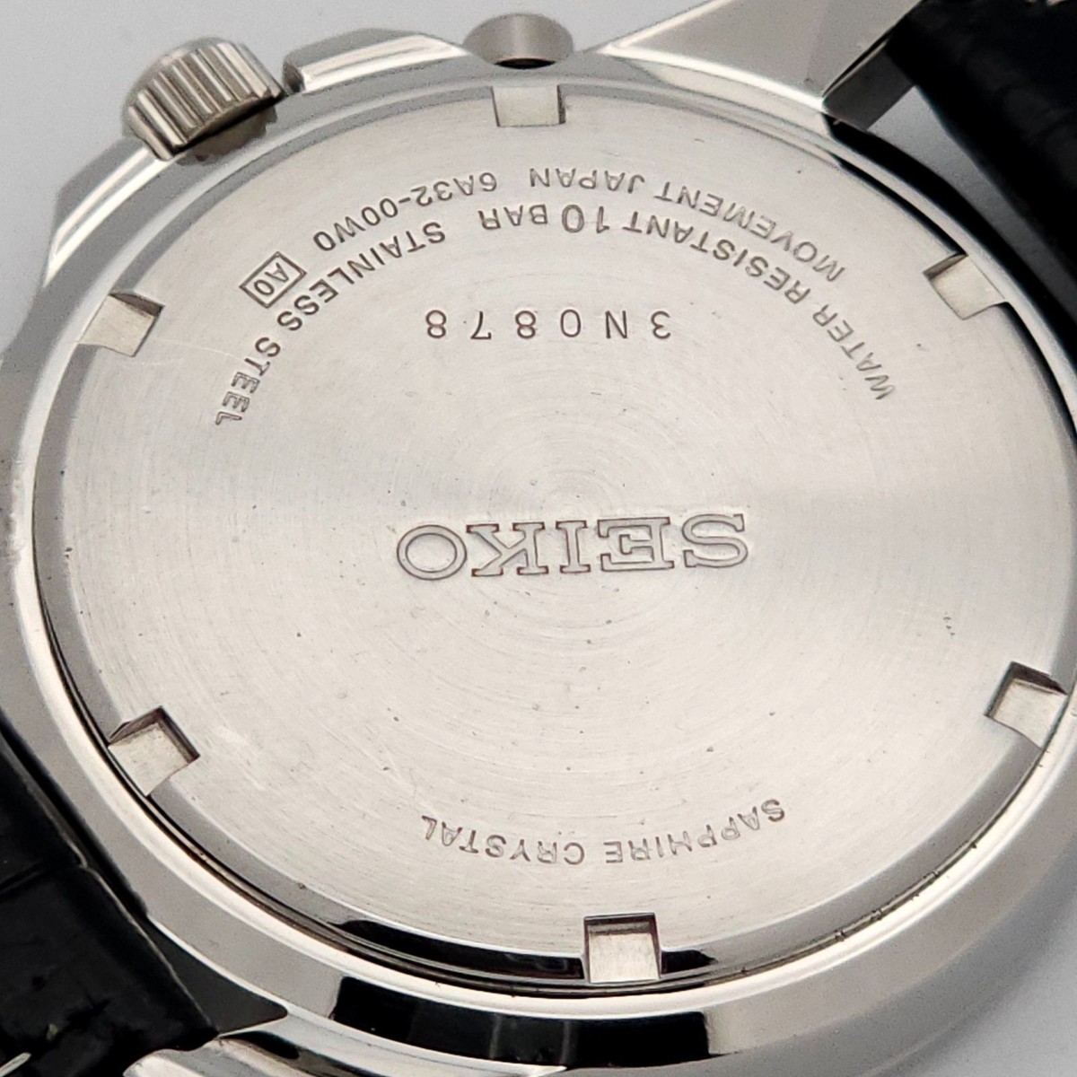 SEIKO 6A32-00W0 Perpetual Calendar men Quartz Black Dial Watch