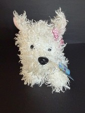 Webkinz Retired White Terrier HM106 Plush w Pink Bow New w Code NWT Smoke-free