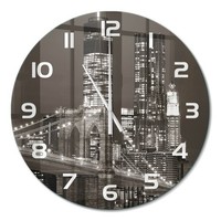 Glasuhr Glas-Wanduhr Aus GehäRtetem Glas Manhattan New York WeißE Zeiger Fi60 Cm