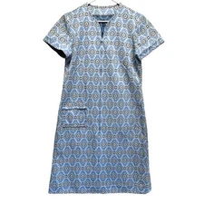 Vintage Double Knit Women House Coat Front Zip Pocket Grannycore