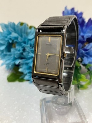 Seiko ARC Square Black Quartz Watch Used Good Condition SV408 | eBay