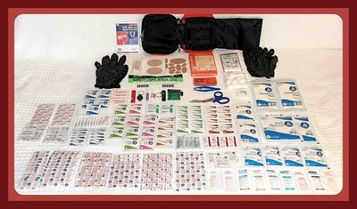 Custom Comprehensive 235 Item First Aid Kit in a Multi-Compartment First Aid Bag