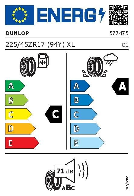 Pneumatici Auto Dunlop 225/45R17 94Y XL Sport Maxx Rt 2 DOT Recenti Kit 4 Pz - Miniatura 5