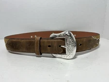 Nocona Cowboy Two Tone Embroidered Belt, Size 30