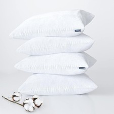 Zippered Pillow Protector King 20x36 Cotton Terry Waterproof Pillow Cover 4 Pack