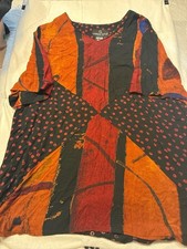Vintage Carole Little Abstract Geometric Polka Dot Rayon Dress Size 14