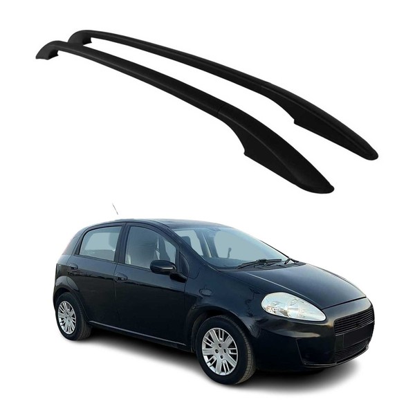 Aluminium Dachreling RelingträGer FüR Fiat Grande Punto 2005-2009 Schwarz 2X-image