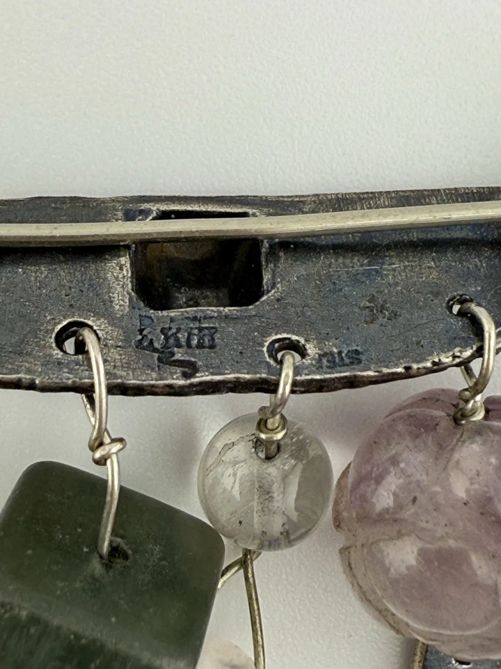 LINDA KAYE MOSES BROCHE COLGANTE MODERNISTA MULTIPIEDRA PLATA ESTERLINA 925 K841B Foto 3 de 4