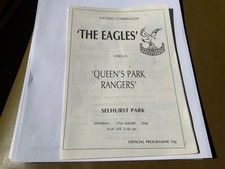 Crystal Palace v Queens Park Rangers  reserves - football combination- 1985/86
